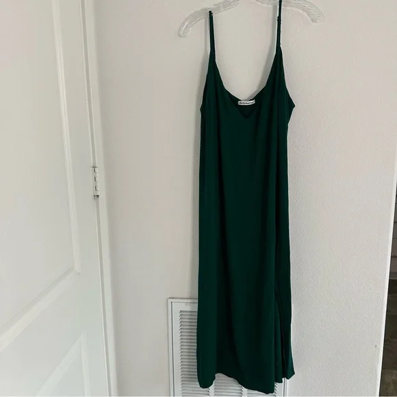 Reformation Crimini Midi Dress in Emerald Green Size: 16 - Picture 2 of 14